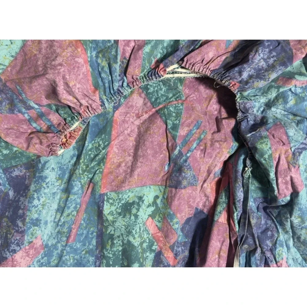 Springmaid Sheet Set Jewel Marble QUEEN Cotton Vtg Memphis Abstract Multicolor